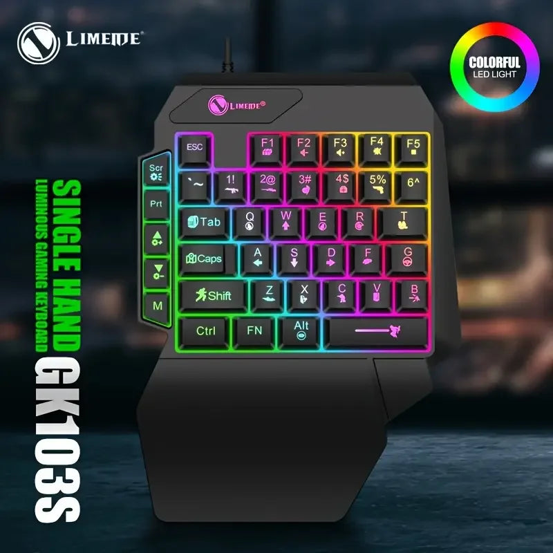 One hand keyboard RGB