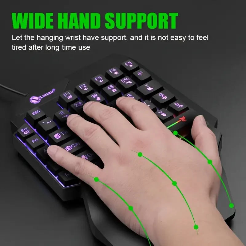 One hand keyboard RGB